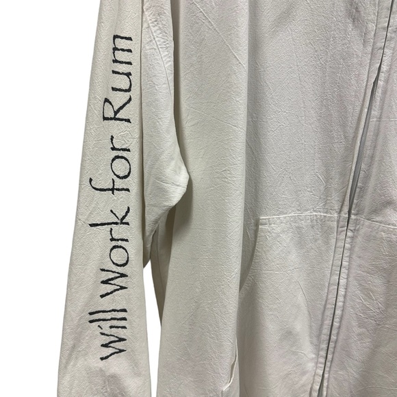 Cottonseed Pirates Will Work for Rum Full Zip White Hooded Jacket Mens XL - Picture 6 of 11